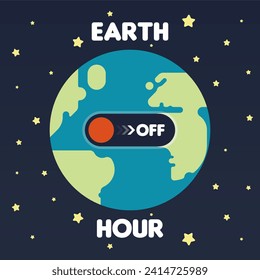 Earth hour background illustration. Happy earth hour day illustration. Carrying out earth hour for a better future of our planet