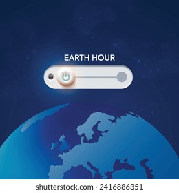 Earth Hour. Earth Hour Background vector illustration. power on concept.