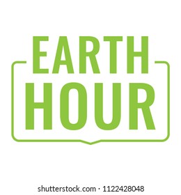 Earth hour. Badge, stamp. Flat vector illustration on white background.