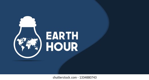 Earth hour blue lamp map background template. Can use for banner, flyer, cover. card, backdrop, presentation.