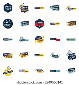 Earth Hour Bundle 25 Fully Editable Vector Designs for Sustainability Advocates