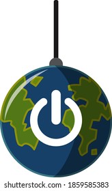 Earth Hour campaign logo or icon turn off your lights for our planet 60 minutes illustration