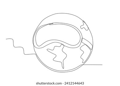 Earth Hour is carried out as an effort to symbolically overcome climate change. Earth Hour one-line drawing