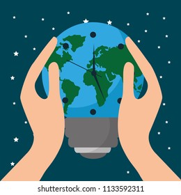 earth hour cartoon