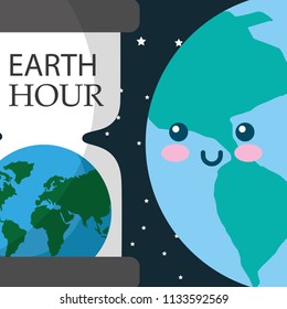 earth hour cartoon