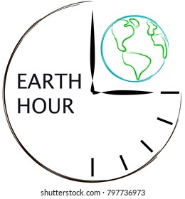 Earth hour. Clock.