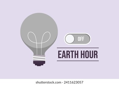 Earth Hour concept. Colored flat vector illustration isolated.