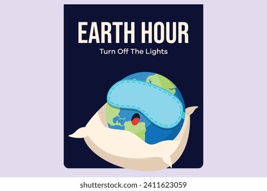 Earth Hour concept. Colored flat vector illustration isolated.