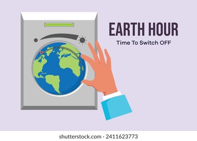 Earth Hour concept. Colored flat vector illustration isolated.
