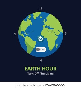 Earth Hour concept. Earth Hour Vector Illustration. Earth Hour Day. Earth Hour turn off the lamp. vector illustration. 