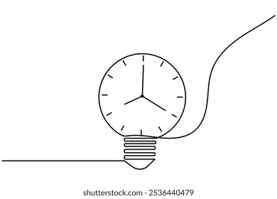 Dibujo de línea continua de la hora terrestre de un mapa de globo aislado Icono de Vector simple