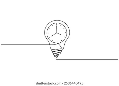 Dibujo de línea continua de la hora terrestre de un mapa de globo aislado Icono de Vector simple