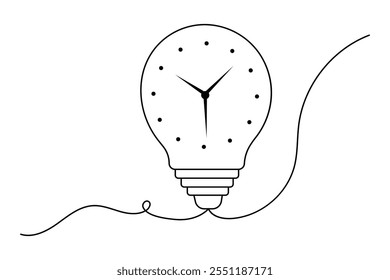 Earth hour continuous one line drawing of world globe vector icon 