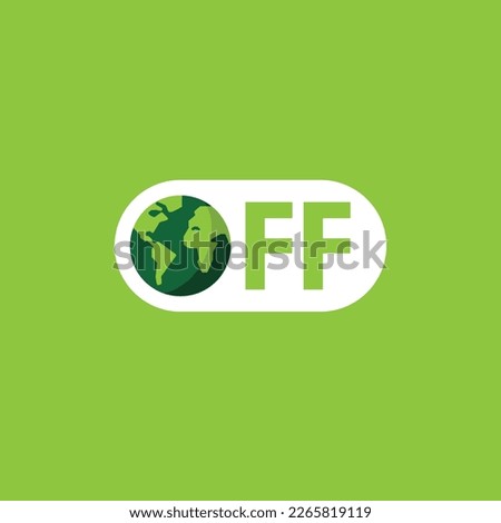 Earth hour day, Switch off the light, turn off concept illustration