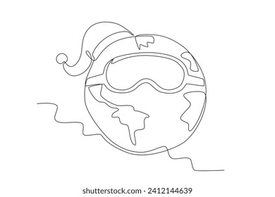 Earth Hour functions to save the earth from pollution. Earth Hour one-line drawing