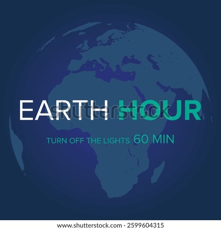 Earth Hour  Global Lights-Off Movement for Climate Action. Post. Social Media Post. Banner. Vector.
