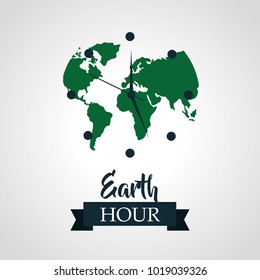 earth hour green planet clock