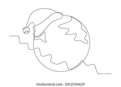 Earth Hour is held to save the earth. Earth Hour one-line drawing