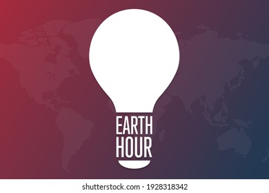 Earth Hour. Holiday concept. Template for background, banner, card, poster with text inscription. Vector EPS10 illustration