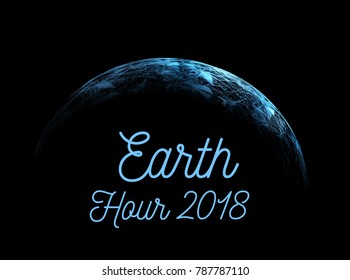 The Earth Hour is an international action calling for the switching off of light for one hour for environmental assistance to planet Earth. Vector illustration