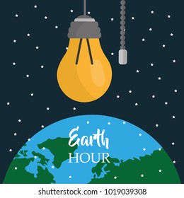 Earth Hour Light Bulb World Starry Sky