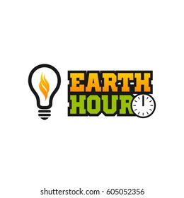 Earth Hour Logo Element Design Stock Vector (Royalty Free) 605052356 ...