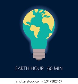 Earth hour, our planet, ecology concept. Vector illustration.