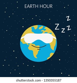 Earth hour, our planet, ecology concept. Vector illustration.