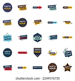 The Earth Hour Pack 25 Distinctive Vector Designs for Climate Change Advocacy