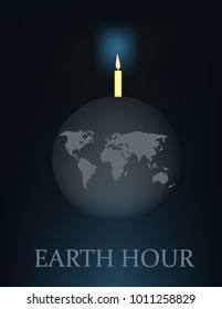 Earth hour postcard