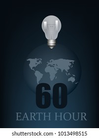 Earth hour postcard