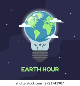 Cartaz da hora da Terra. Ilustração vetorial