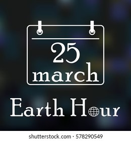 Earth Hour. Save earth concept.