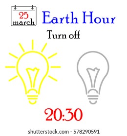 Earth Hour. Save earth concept.