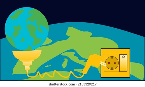 Espacio de hora de la Tierra para el texto. Salvemos nuestro planeta. Ilustración vectorial del diseño de datos para banners web, web y móviles, infografías. vector