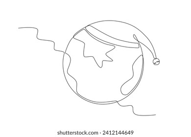 Earth hour to tackle climate change. Earth Hour one-line drawing