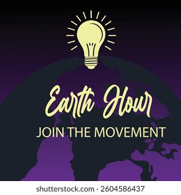 Earth hour vector banner design 