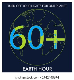 Earth Hour Vector Graphics Illustration