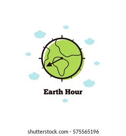 Earth Hour. Vector illustration.