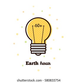 Earth hour. Vector illustration.