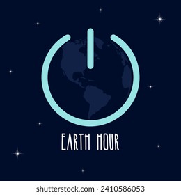 Earth Hour Vector Illustration. Earth Hour Day. Earth Hour turn off the lamp.