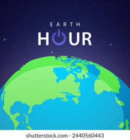 Earth hour. Earth vector illustration. EPS 10. Suitable for templates, web, social media, greeting cards etc