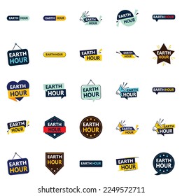The Earth Hour Vector Pack 25 Elegante Designs für Umweltkampagnen