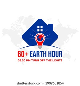Earth Hours vector illustration template for social media post, flyer, banner, web and mobile, infographics. Vector Eps10
