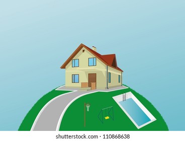 Earth with the house