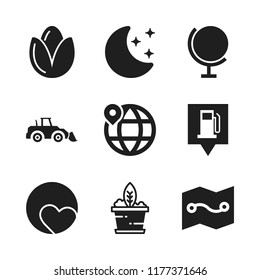 earth icon. 9 earth vector icons set. seed, plant and excavator icons for web and design about earth theme