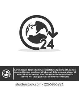 Earth icon in black colour