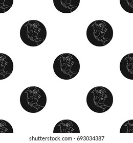 Earth icon in black style isolated on white background. Planets symbol stock vector illustration.