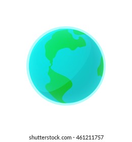 Earth icon in cartoon style on a white background