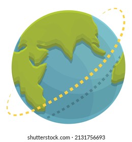 Earth icon cartoon vector. World map. Global tourism